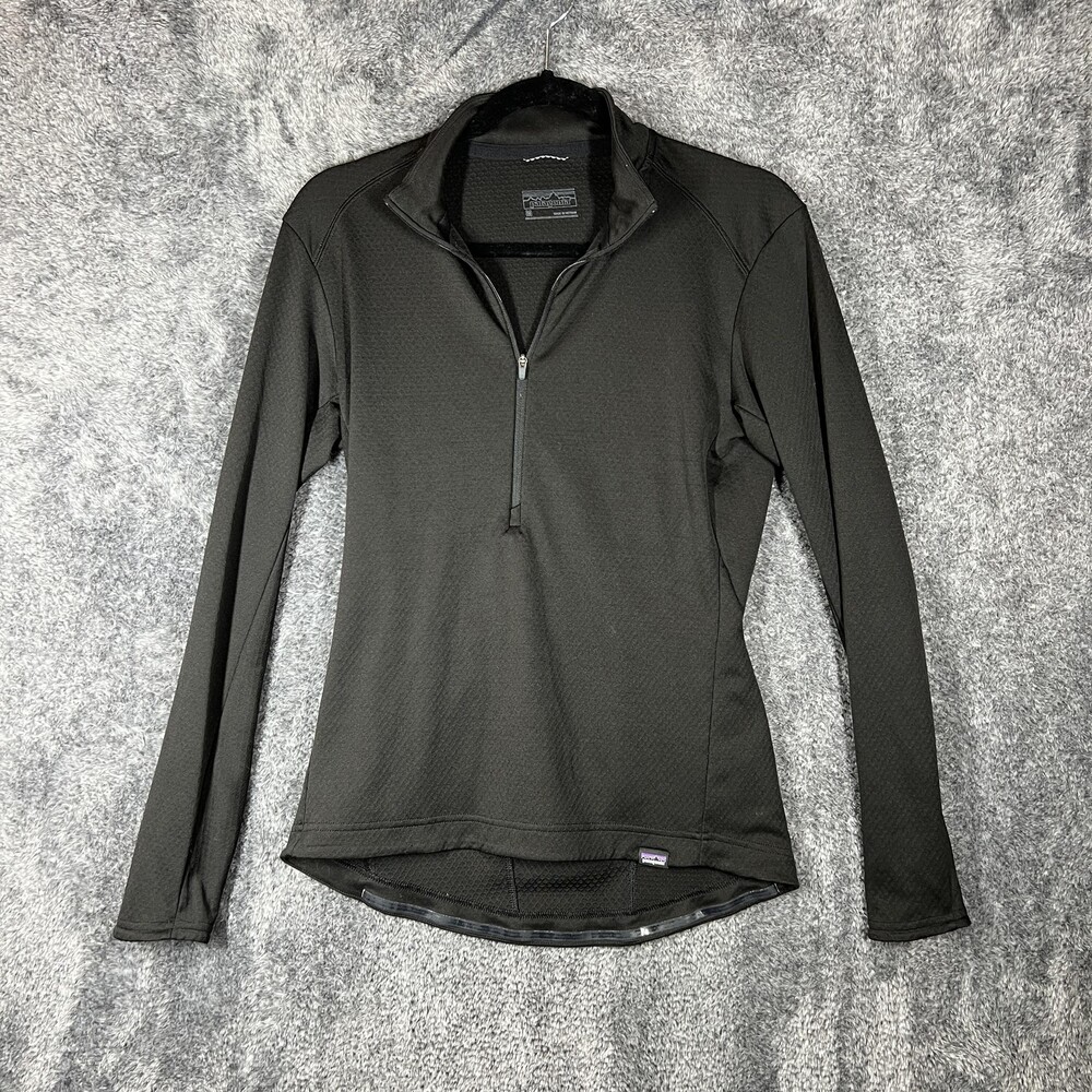 Patagonia Pullover Womens Medium Black 1/4 Zip Cycling Jersey Pockets 23915FA19